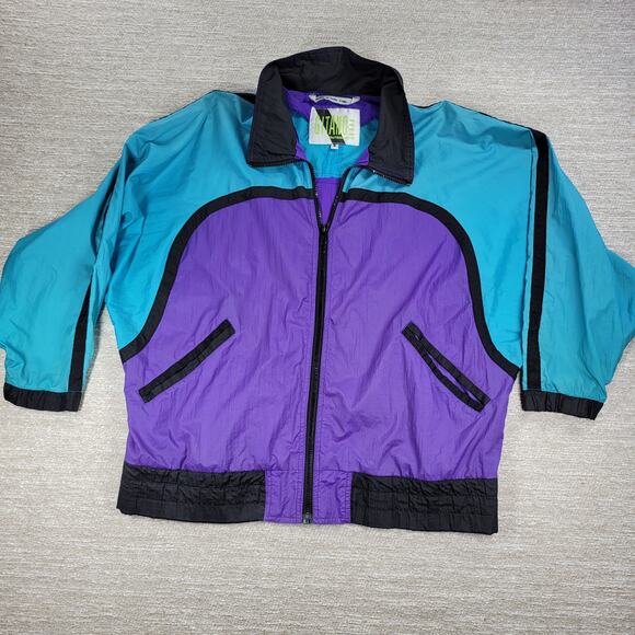 Vtg 80s Gitano Windbreaker Jacket Small Colorblock Nylon Hong Kong Retro - Picture 5 of 13